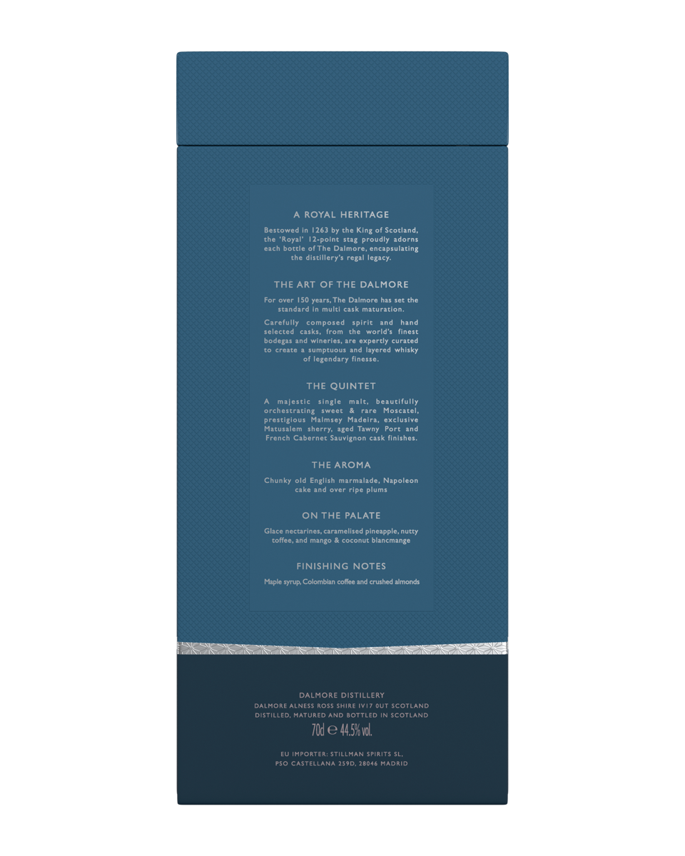 The Dalmore Ensemble Quintet 70Cl Back Of Box