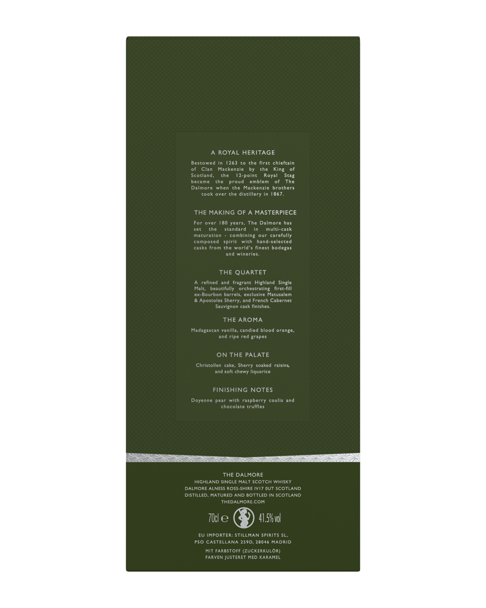The Dalmore Ensemble Quartet 70Cl Back Of Box